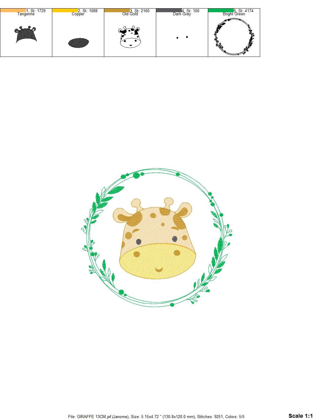 Giraffe face embroidery designs - Giraffe embroidery design machine embroidery pattern - Baby boy embroidery file - instant download pes jef - Marcia Embroidery