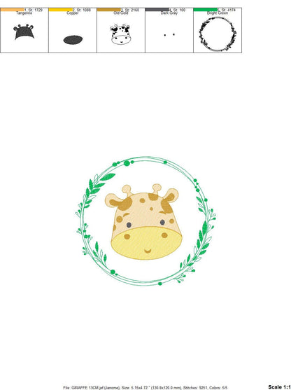 Giraffe face embroidery designs - Giraffe embroidery design machine embroidery pattern - Baby boy embroidery file - instant download pes jef - Marcia Embroidery