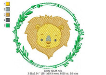 Carica l&#39;immagine nel visualizzatore di Gallery, Lion face embroidery designs - Lion embroidery design machine embroidery pattern - Safari embroidery file - Laurel frame embroidery download
