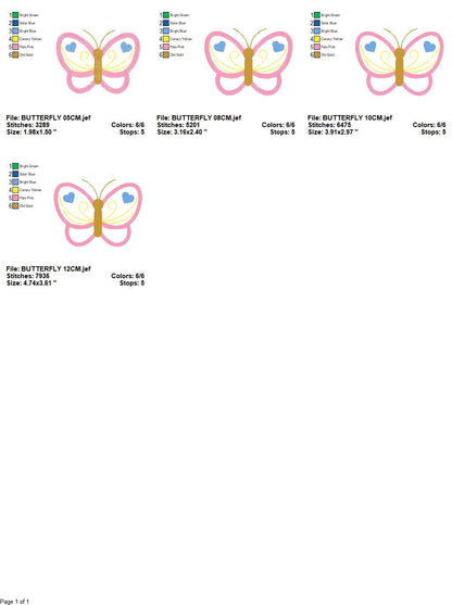 Butterfly embroidery design - Butterflies applique machine embroidery pattern - Baby girl file - Instant digital download jef pes dst hus Marcia Embroidery