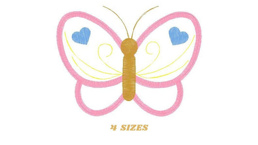 Butterfly embroidery design - Butterflies applique machine embroidery pattern - Baby girl file - Instant digital download jef pes dst hus