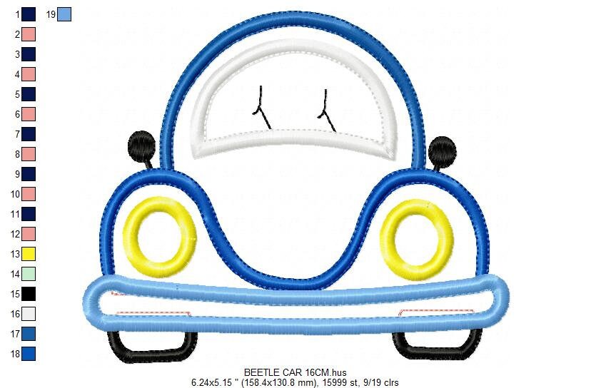 Car embroidery designs - Vehicle embroidery design machine embroidery pattern - Automobile embroidery file - car applique design boy design