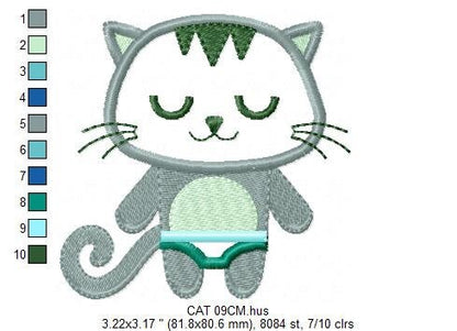 Cat embroidery design - Kitty embroidery designs machine embroidery pattern - Pet embroidery file - Cat applique design - instant download Marcia Embroidery