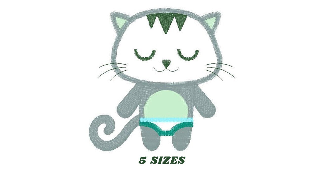 Cat embroidery design - Kitty embroidery designs machine embroidery pattern - Pet embroidery file - Cat applique design - instant download Marcia Embroidery