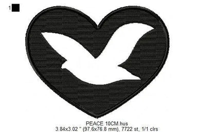 Peace embroidery design - Peace Dove embroidery designs machine embroidery pattern - No war embroidery download file - Ukraine FREE design Marcia Embroidery