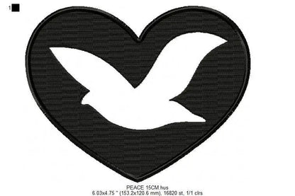 Peace embroidery design - Peace Dove embroidery designs machine embroidery pattern - No war embroidery download file - Ukraine FREE design Marcia Embroidery