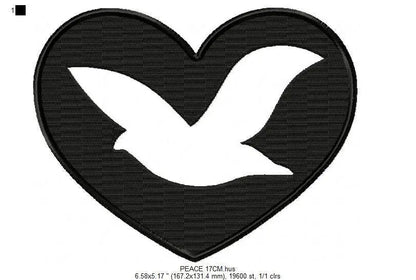 Peace embroidery design - Peace Dove embroidery designs machine embroidery pattern - No war embroidery download file - Ukraine FREE design Marcia Embroidery