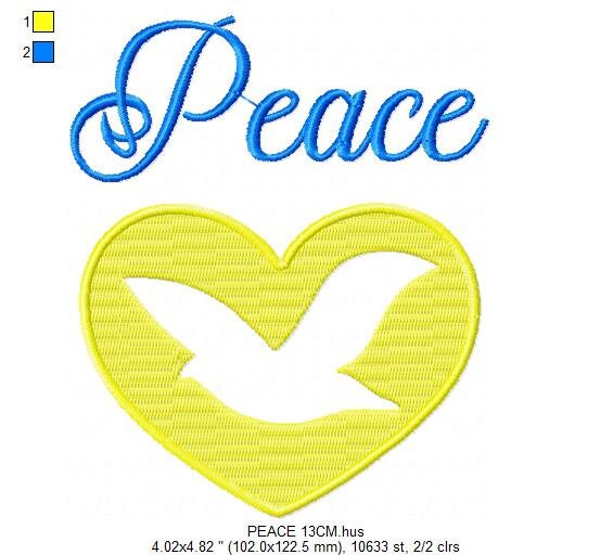 Peace embroidery design - Peace Dove embroidery designs machine embroidery pattern - No war embroidery download file - Ukraine FREE design
