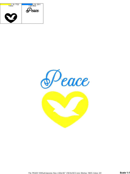 Peace embroidery design - Peace Dove embroidery designs machine embroidery pattern - No war embroidery download file - Ukraine FREE design