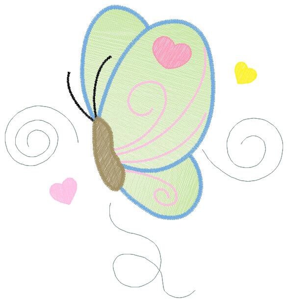 Butterfly embroidery design - Cute embroidery designs machine embroidery pattern - Baby girl embroidery file - instant download digital pes - Marcia Embroidery