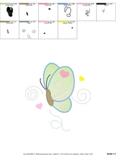 Load image into Gallery viewer, Butterfly embroidery design - Cute embroidery designs machine embroidery pattern - Baby girl embroidery file - instant download digital pes
