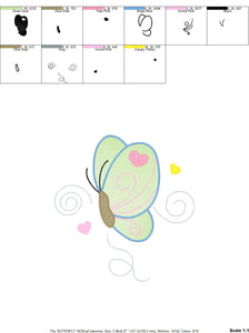 Butterfly embroidery design - Cute embroidery designs machine embroidery pattern - Baby girl embroidery file - instant download digital pes