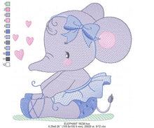 Cargar imagen en el visor de la galería, Elephant embroidery designs - Ballerina embroidery design machine embroidery pattern - Baby girl embroidery file - kid embroidery pes jef
