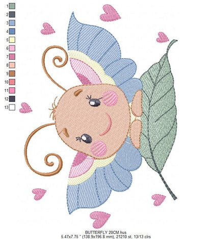 Butterfly embroidery design - Dragon Fly embroidery designs machine embroidery pattern - Baby girl embroidery file - instant download pes Marcia Embroidery