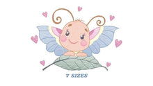 Load image into Gallery viewer, Butterfly embroidery design - Dragon Fly embroidery designs machine embroidery pattern - Baby girl embroidery file - instant download pes
