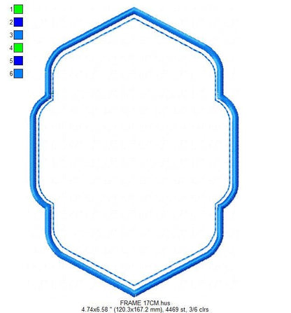 Frame embroidery designs set - Frame Applique Design Shape Machine embroidery pattern - Curly Monogram Form - instant download