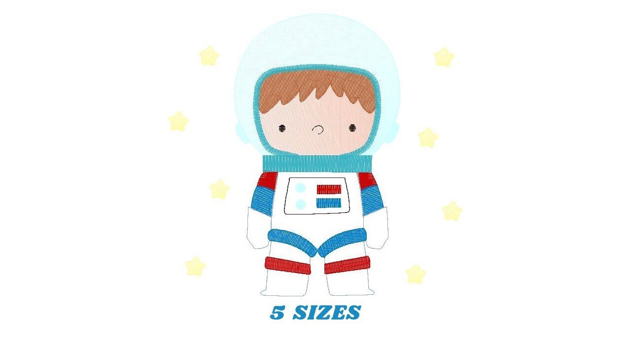 Astronaut embroidery designs - Baby boy embroidery design machine embroidery pattern - instant download - Space embroidery file Star Rocket
