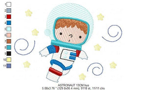 Astronaut embroidery designs - Baby boy embroidery design machine embroidery pattern - Space embroidery file - instant download Star Rocket