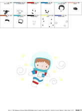 Carica l&#39;immagine nel visualizzatore di Gallery, Astronaut embroidery designs - Baby boy embroidery design machine embroidery pattern - Space embroidery file - instant download Star Rocket
