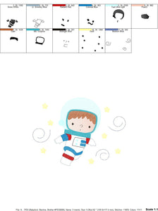 Astronaut embroidery designs - Baby boy embroidery design machine embroidery pattern - Space embroidery file - instant download Star Rocket