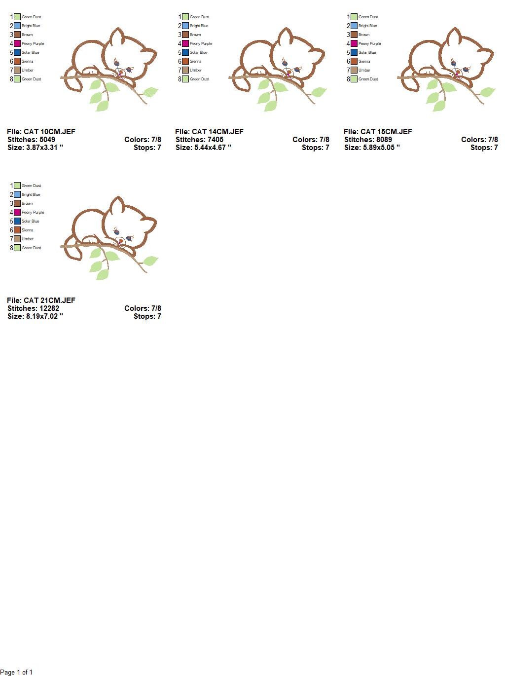 Cat embroidery design - Animal embroidery designs machine embroidery pattern - Kitty embroidery file - baby girl embroidery cat applique