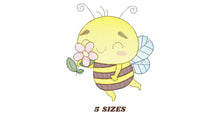 Charger l&#39;image dans la galerie, Bee embroidery design - Bees embroidery designs machine embroidery pattern - baby girl embroidery file - honey bee design - Save the bees
