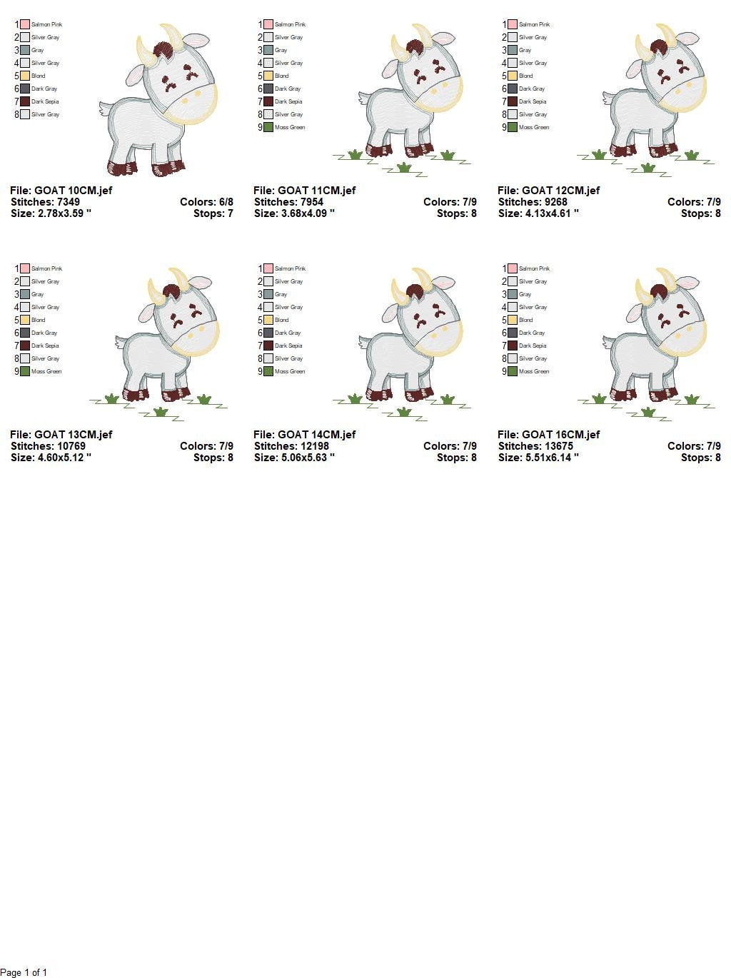 Goat embroidery design - Farm animals embroidery designs machine embroidery pattern - Farmer embroidery file - Goat rippled digital design