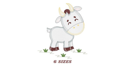 Goat embroidery design - Farm animals embroidery designs machine embroidery pattern - Farmer embroidery file - Goat rippled digital design
