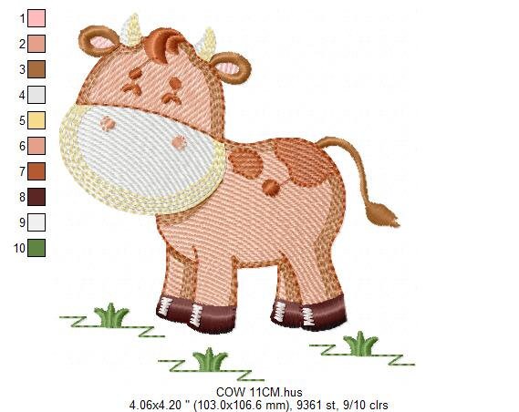 Cow embroidery design - Animal ranch embroidery designs machine embroidery pattern - Farm embroidery file - boy embroidery instant download Marcia Embroidery