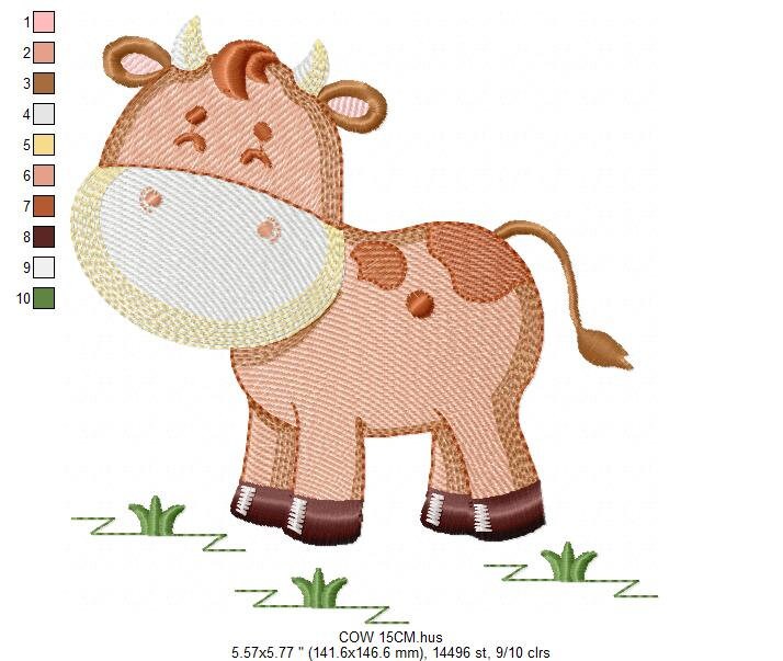 Cow embroidery design - Animal ranch embroidery designs machine embroidery pattern - Farm embroidery file - boy embroidery instant download Marcia Embroidery