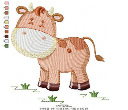 Cow embroidery design - Animal ranch embroidery designs machine embroidery pattern - Farm embroidery file - boy embroidery instant download Marcia Embroidery