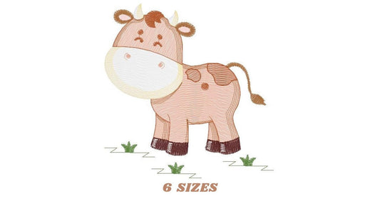 Cow embroidery design - Animal ranch embroidery designs machine embroidery pattern - Farm embroidery file - boy embroidery instant download