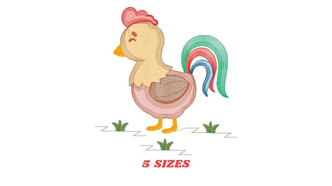 Chicken embroidery designs - Rooster embroidery design machine embroidery pattern - instant download - Kitchen embroidery file tea towel