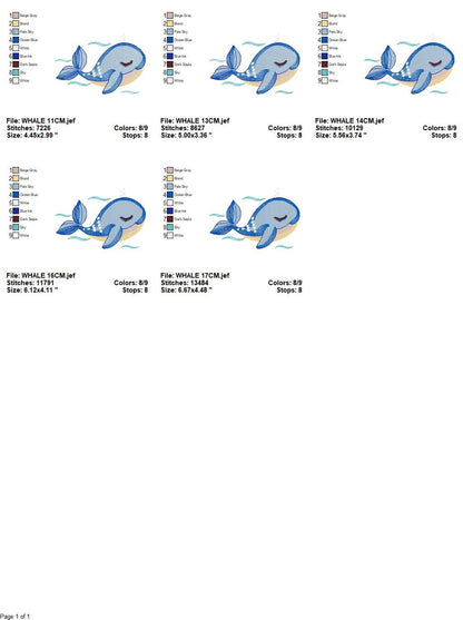 Whale embroidery designs - Fish embroidery design machine embroidery pattern - Ocean embroidery file - sea animal embroidery whale design