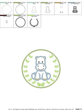 Carica l&#39;immagine nel visualizzatore di Gallery, Hippo embroidery designs - Safari embroidery design machine embroidery pattern - Animal embroidery file - Hippo with applique frame pes jef
