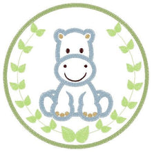 Load image into Gallery viewer, Hippo embroidery designs - Safari embroidery design machine embroidery pattern - Animal embroidery file - Hippo with applique frame pes jef
