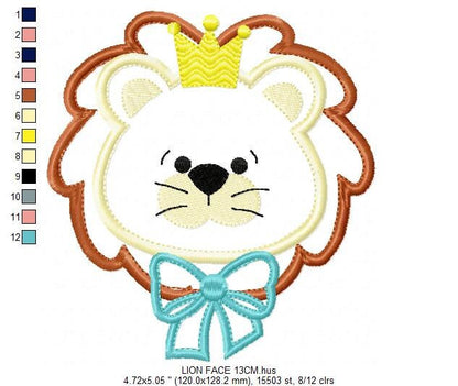 Lion embroidery designs - Lion King embroidery design machine embroidery pattern - Lion with crown applique design - boy embroidery file