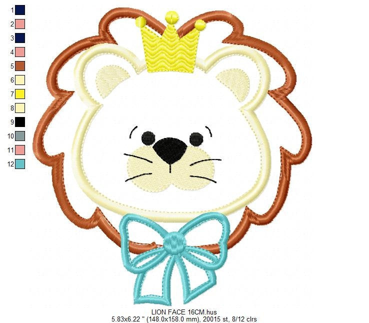 Lion embroidery designs - Lion King embroidery design machine embroidery pattern - Lion with crown applique design - boy embroidery file
