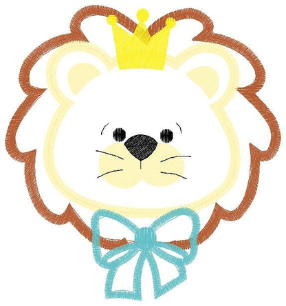 Lion embroidery designs - Lion King embroidery design machine embroidery pattern - Lion with crown applique design - boy embroidery file