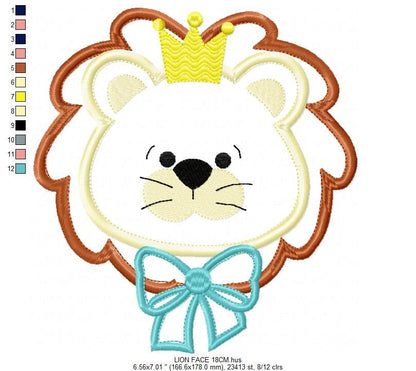 Lion embroidery designs - Lion King embroidery design machine embroidery pattern - Lion with crown applique design - boy embroidery file