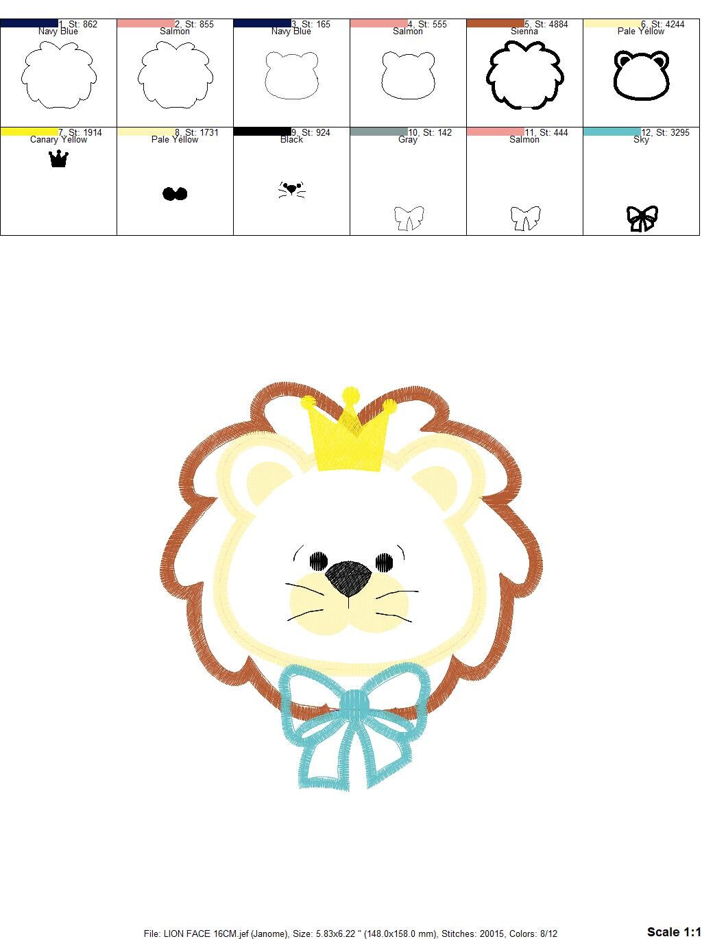 Lion embroidery designs - Lion King embroidery design machine embroidery pattern - Lion with crown applique design - boy embroidery file