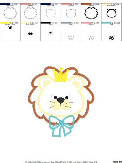 Lion embroidery designs - Lion King embroidery design machine embroidery pattern - Lion with crown applique design - boy embroidery file