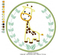 Charger l&#39;image dans la galerie, Giraffe embroidery designs - Safari embroidery design machine embroidery pattern - Animal embroidery file - Giraffe applique frame pes jef
