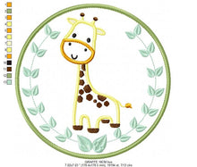 Laden Sie das Bild in den Galerie-Viewer, Giraffe embroidery designs - Safari embroidery design machine embroidery pattern - Animal embroidery file - Giraffe applique frame pes jef
