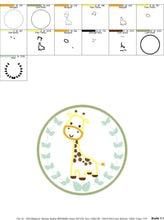 Carica l&#39;immagine nel visualizzatore di Gallery, Giraffe embroidery designs - Safari embroidery design machine embroidery pattern - Animal embroidery file - Giraffe applique frame pes jef
