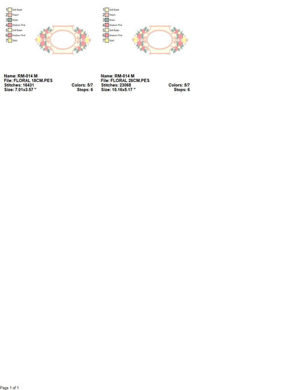 Frame embroidery designs - Flowers embroidery design machine embroidery pattern - baby girl embroidery file - Flower Wreath design download