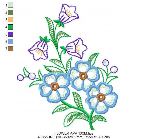 Flowers embroidery designs - Flower embroidery design machine embroidery pattern - Floral embroidery file - flower applique design Tulips Marcia Embroidery