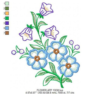 Flowers embroidery designs - Flower embroidery design machine embroidery pattern - Floral embroidery file - flower applique design Tulips Marcia Embroidery