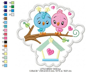 Bird embroidery designs - Baby girl embroidery design machine embroidery pattern - instant download - love couple embroidery birdies spring Marcia Embroidery