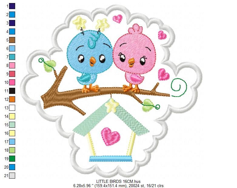 Bird embroidery designs - Baby girl embroidery design machine embroidery pattern - instant download - love couple embroidery birdies spring Marcia Embroidery